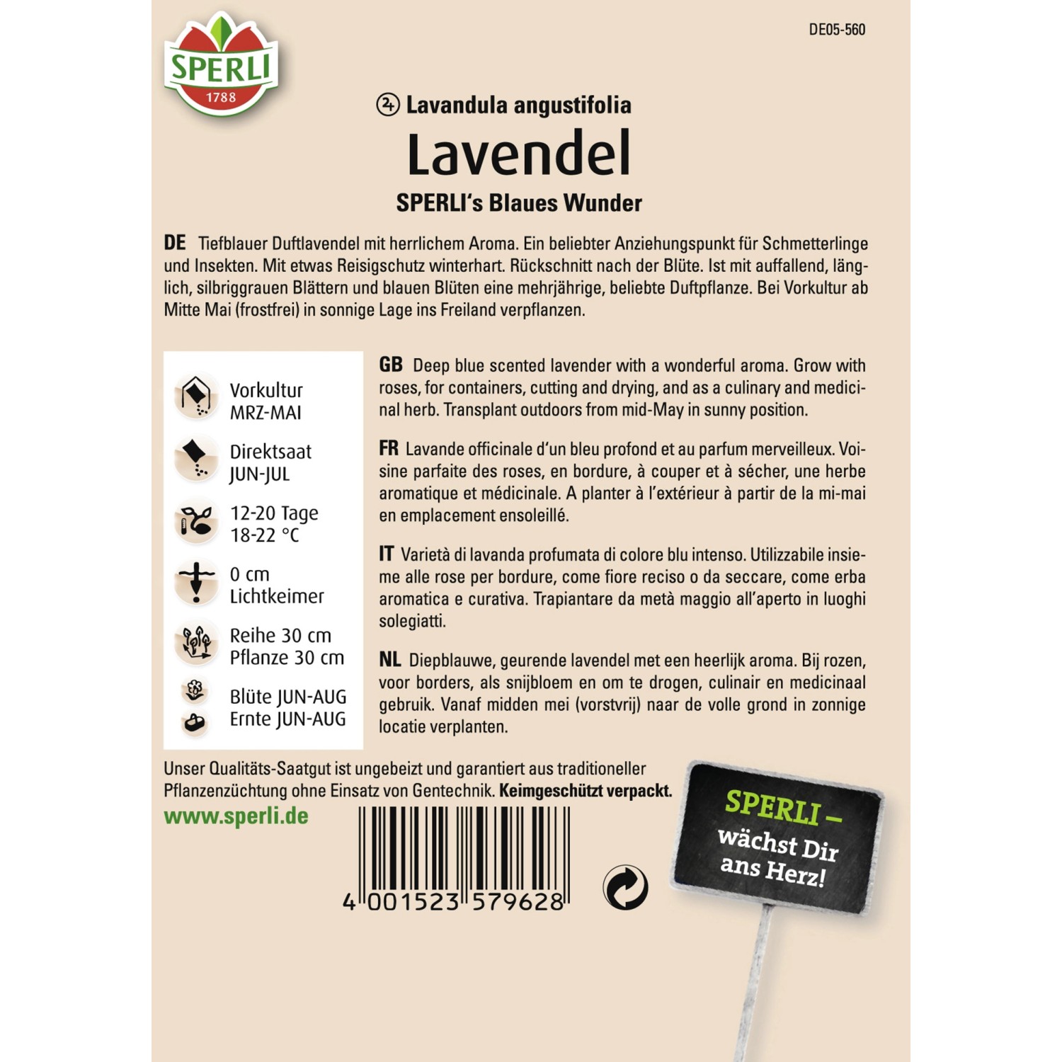 Sperli levandule  Sperli s Blue Wonder  Fialová