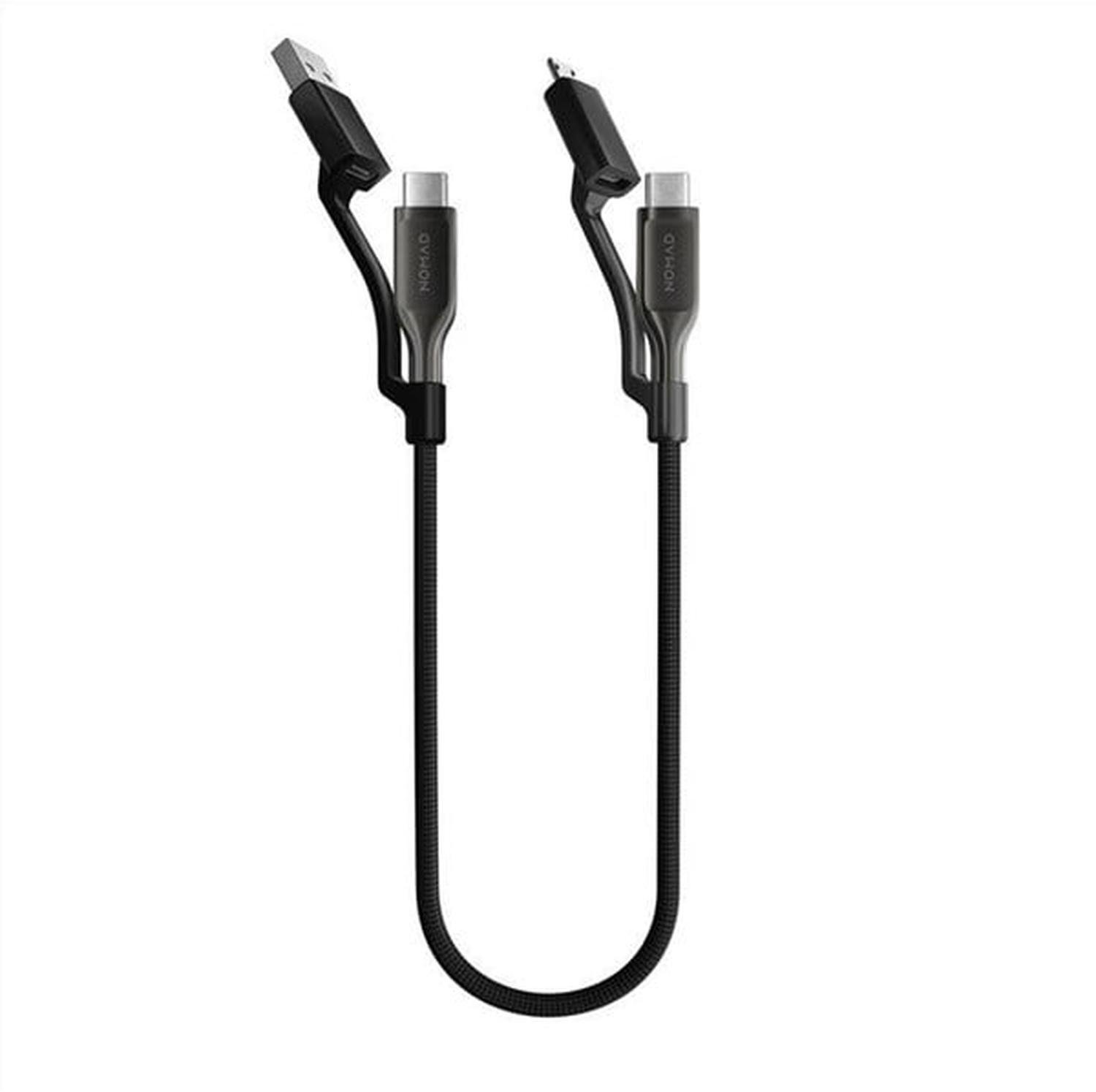 Nomad Univerzální kevlarový kabel USB-C, 0,3 m, karbidový