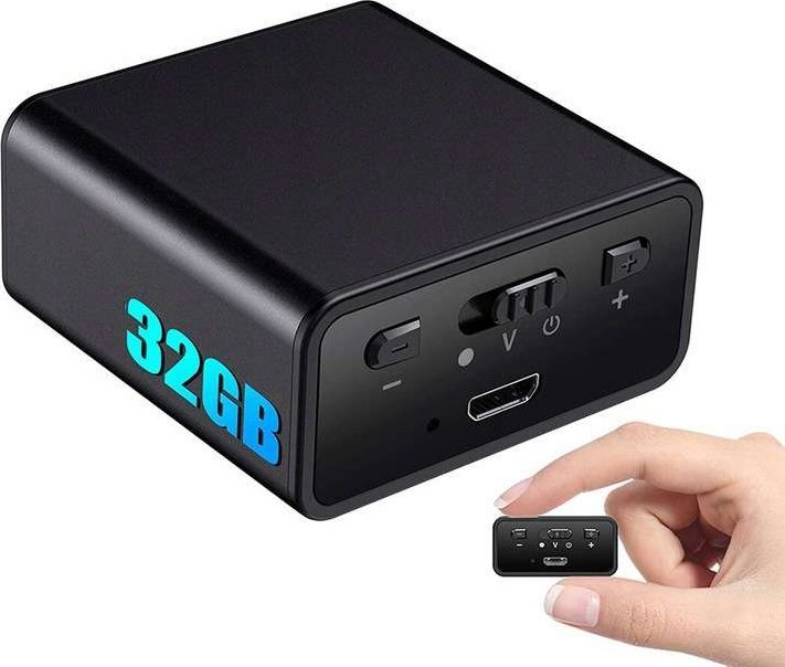 NoName Špionážní hlasový záznamník s detekcí zvuku Q65 - odposlechové zařízení s magnetem a 32GB pamětí