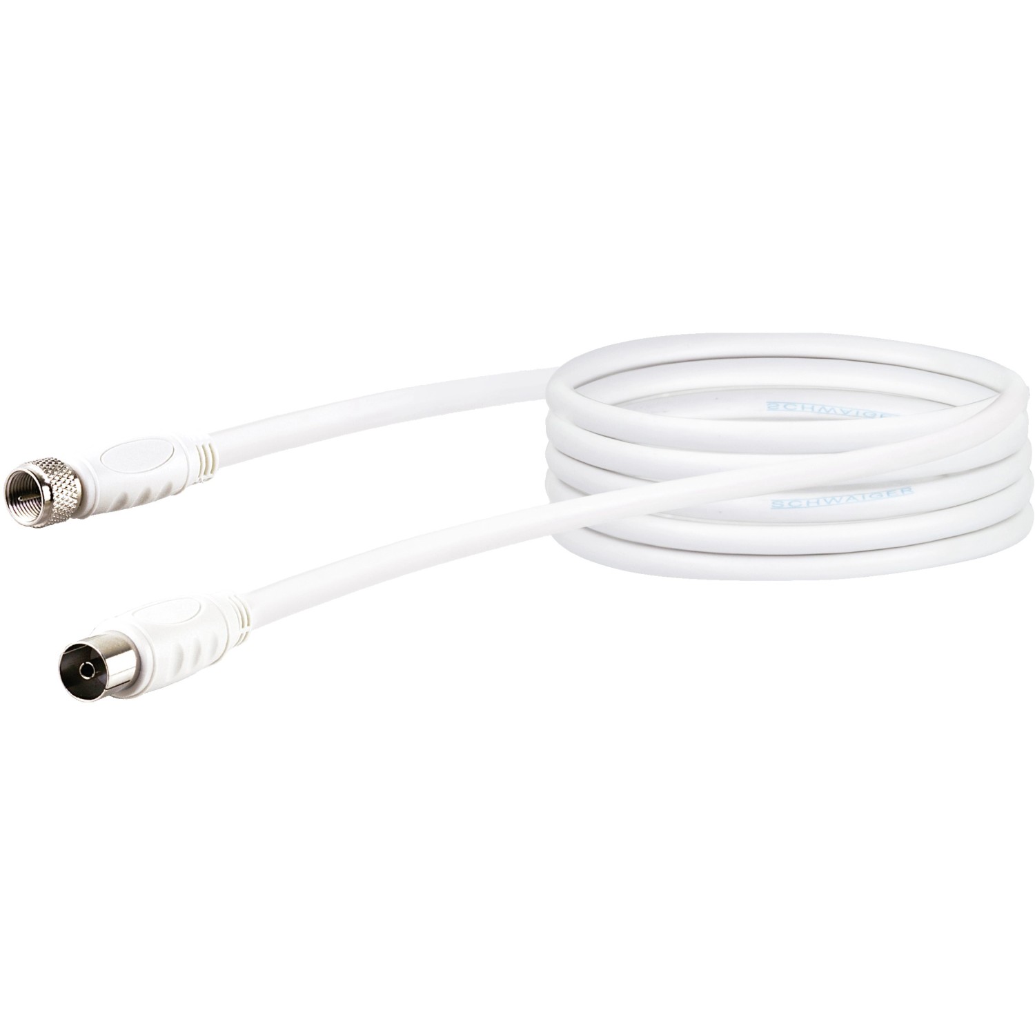 Propojovací kabel Schwaiger SAT, F-zástrčka do IEC zásuvky, 3 m