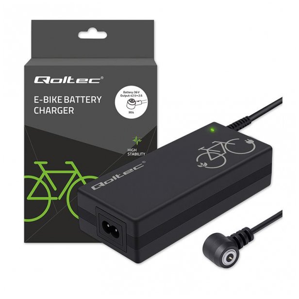 Qoltec Nabíječka pro elektrokola 36V | 42V | 2A | Mi4 Magnetický hrot + napájecí kabel