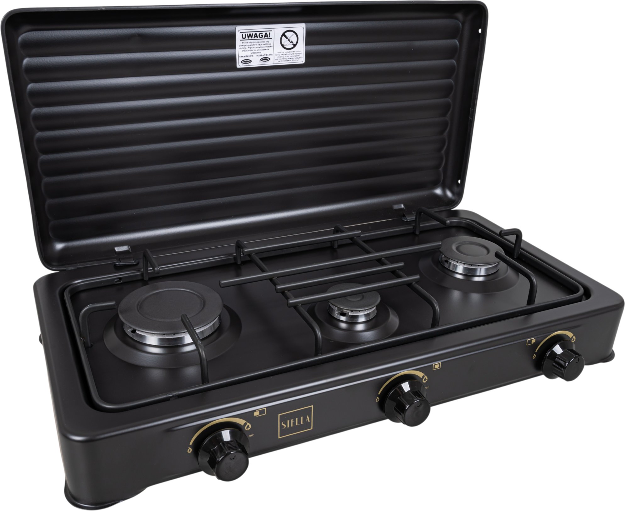 Stella Plynový sporák se 3 hořáky STKGA-03 antracit