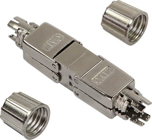 LogiLink LogiLink MP0057, Cat.6A, Cat.7, Cat.7A, Kovový, Rovný, Kov, Nikl, Zinek, 22/24, Nikl