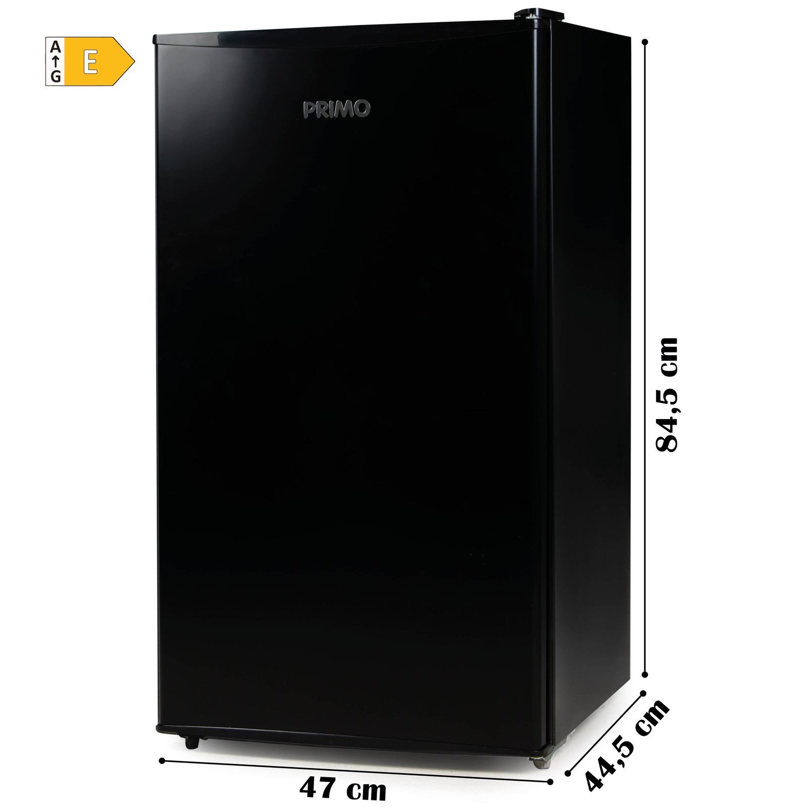 Lednice s mrazákem uvnitř - černá - E - PRIMO PR145FR