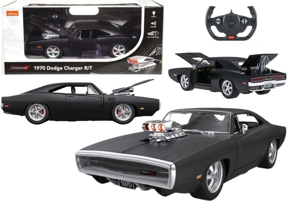 Rastar RC auto 1:16 Dodge Charger R/T s otevíracími prvky, černé,