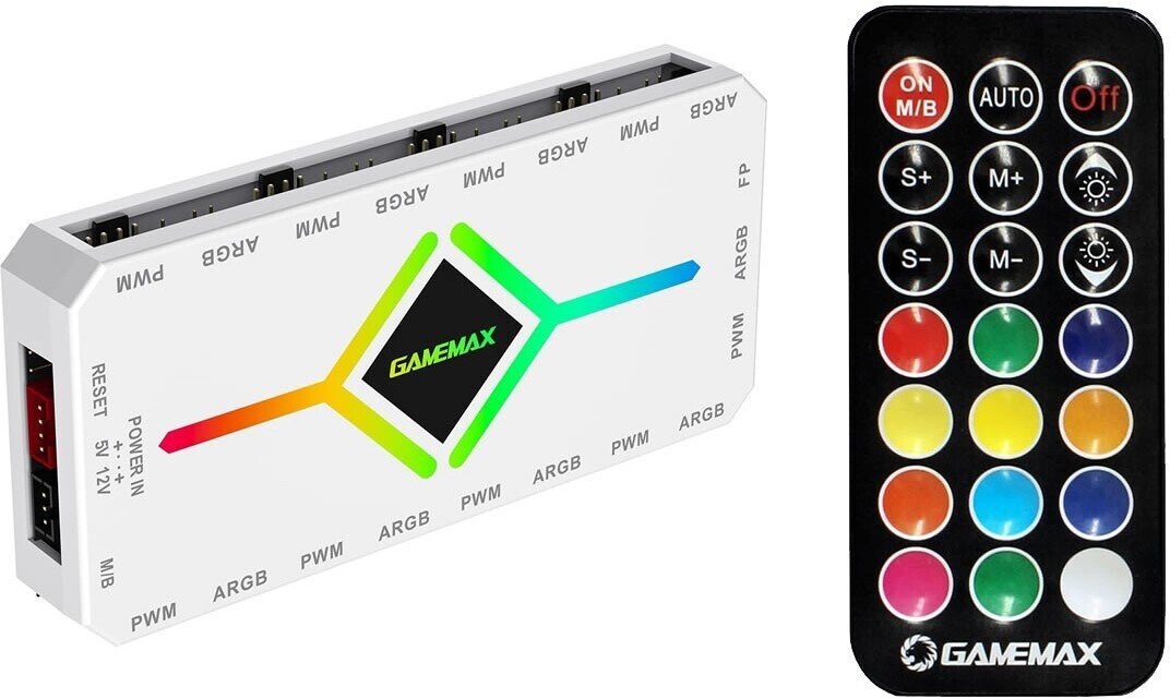 GameMax Gamemax | Dálkový ovladač | V4.0 ARGB PWM HUB ČERNÁ | Bílá | Gamemax