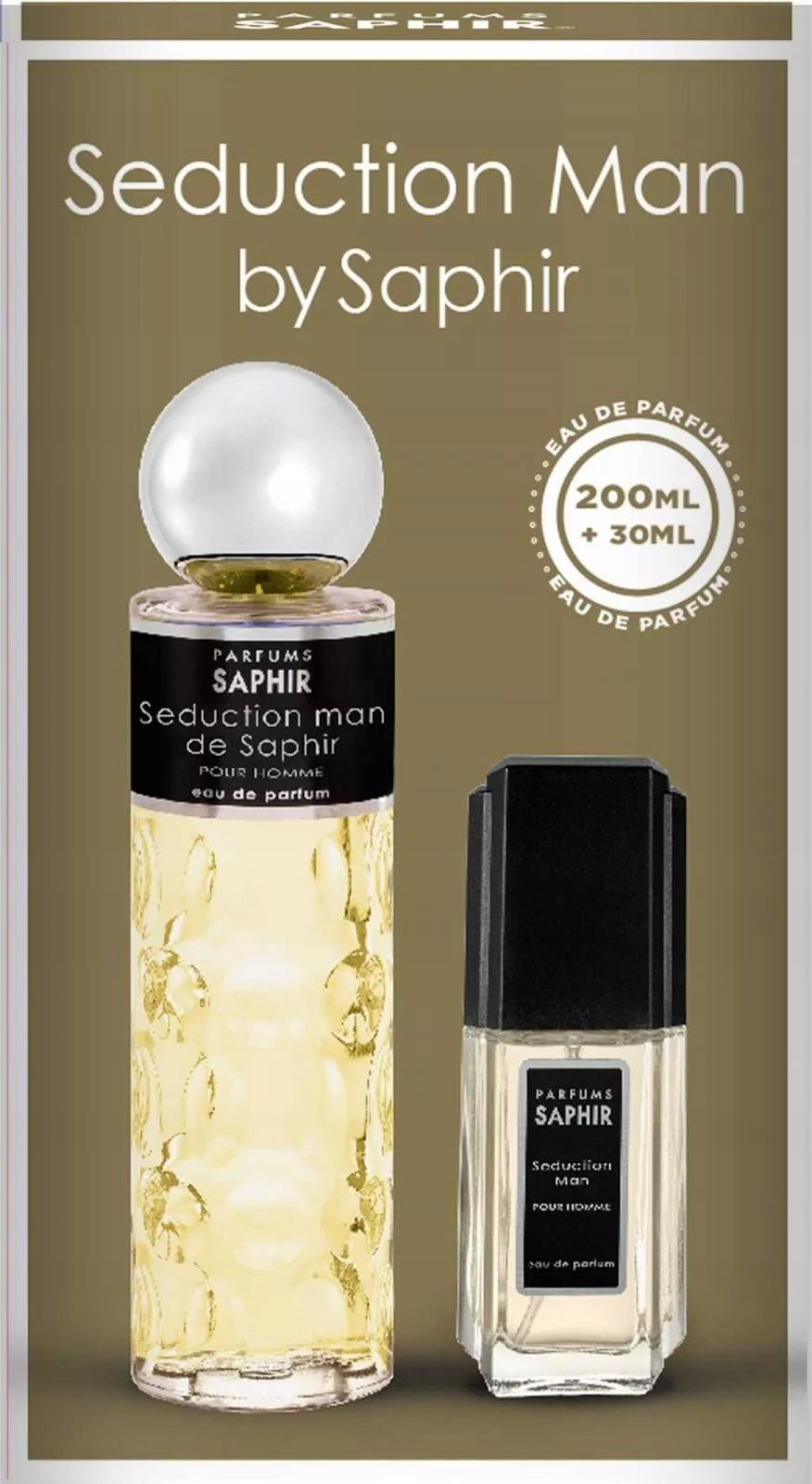 Alkotest Saphir SET SAPHIR Seduction Man EDP sprej 200ml + EDP sprej 30ml
