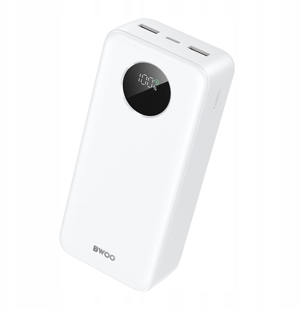 BWOO Powerbanka 22,5W 30000 mAh s LCD displejem bílá
