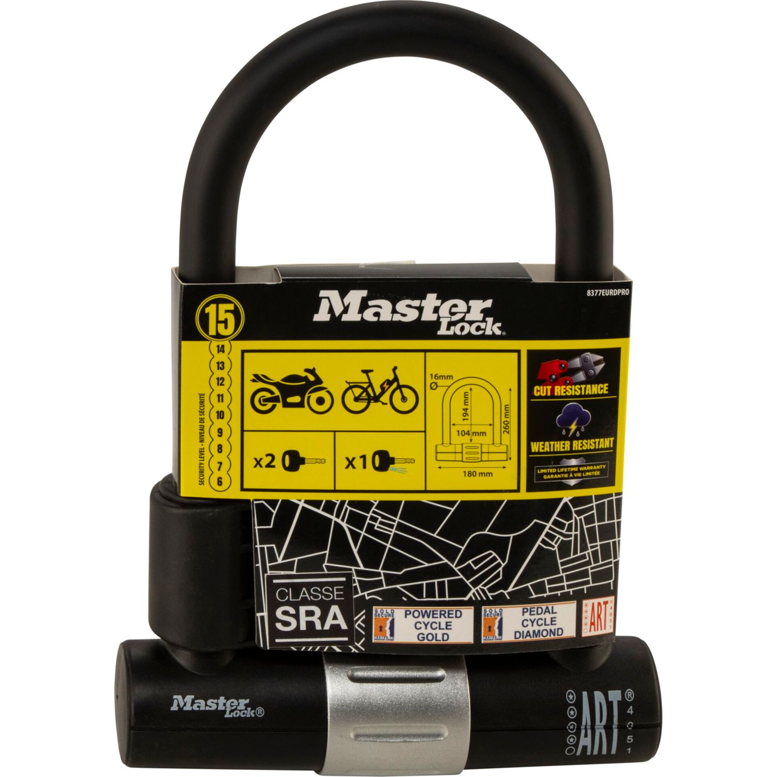 Master Lock High Security U Lock Bügelschloss 8377EURDPRO