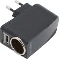 LogiLink USB nabíječka do zásuvky + konektor pro zapalovač cigaret v autě