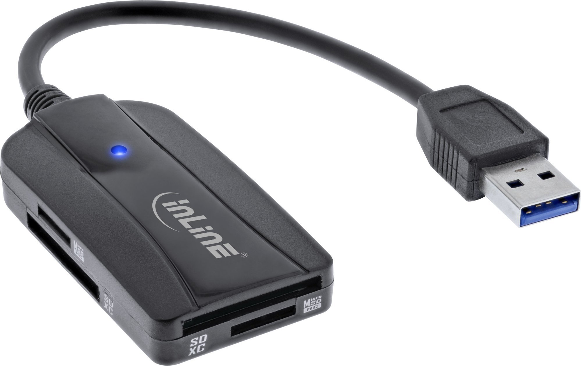 InLine Čtečka karet InLine® s USB 3.1 USB-A, pro SD/SDHC/SDXC, microSD, kompatibilní s UHS-II