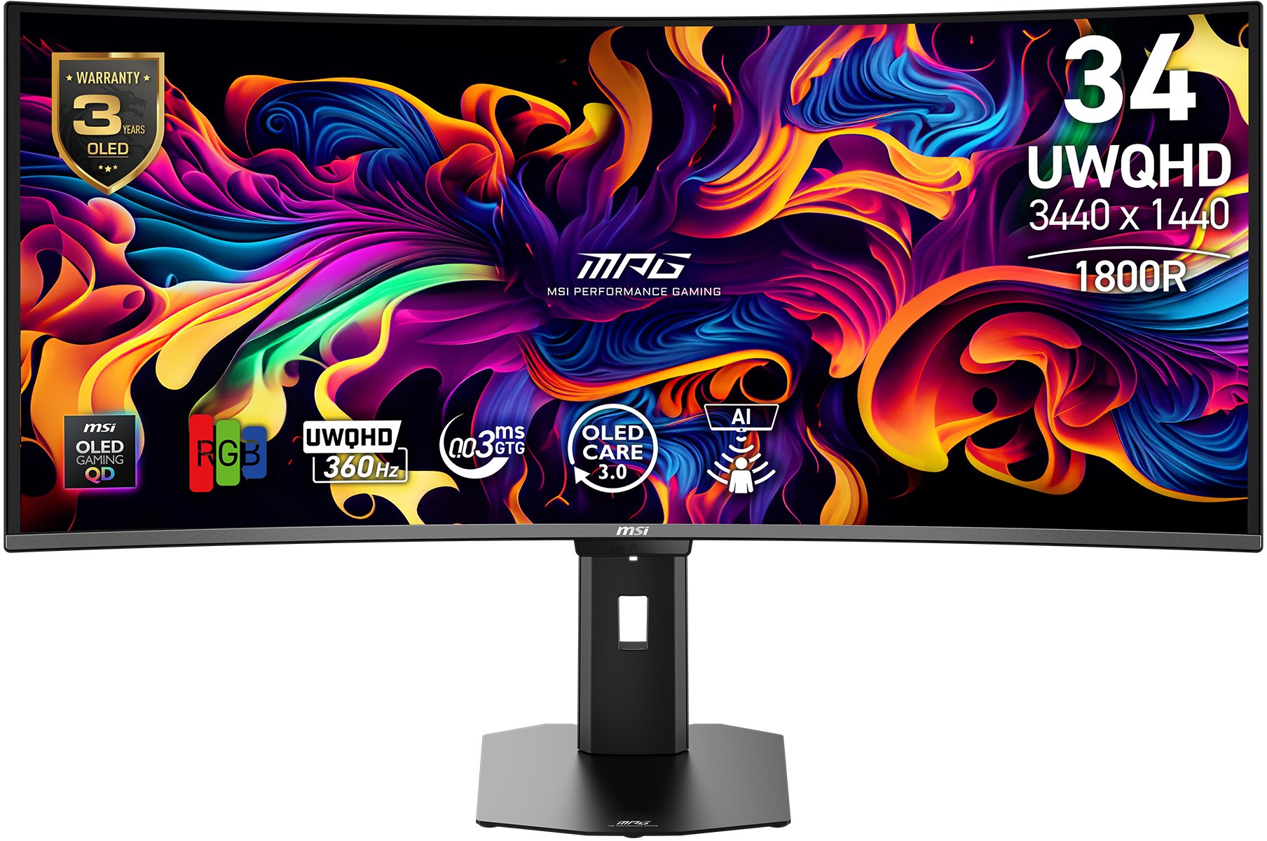 MSI MPG/341CQR QD-OLED X36/34 /QD-OLED/wQHD/360Hz/0,03ms/Černá/3R