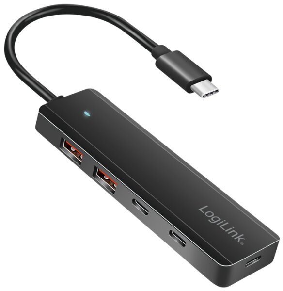 LogiLink USB-C Hub, 4 porty 2x USB-A, 2x USB-C, černý