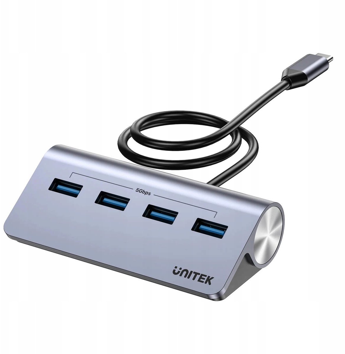 Unitek USB HUB Unitek Ergonomický USB-C Hub | 4x USB-A | 5 Gb/s