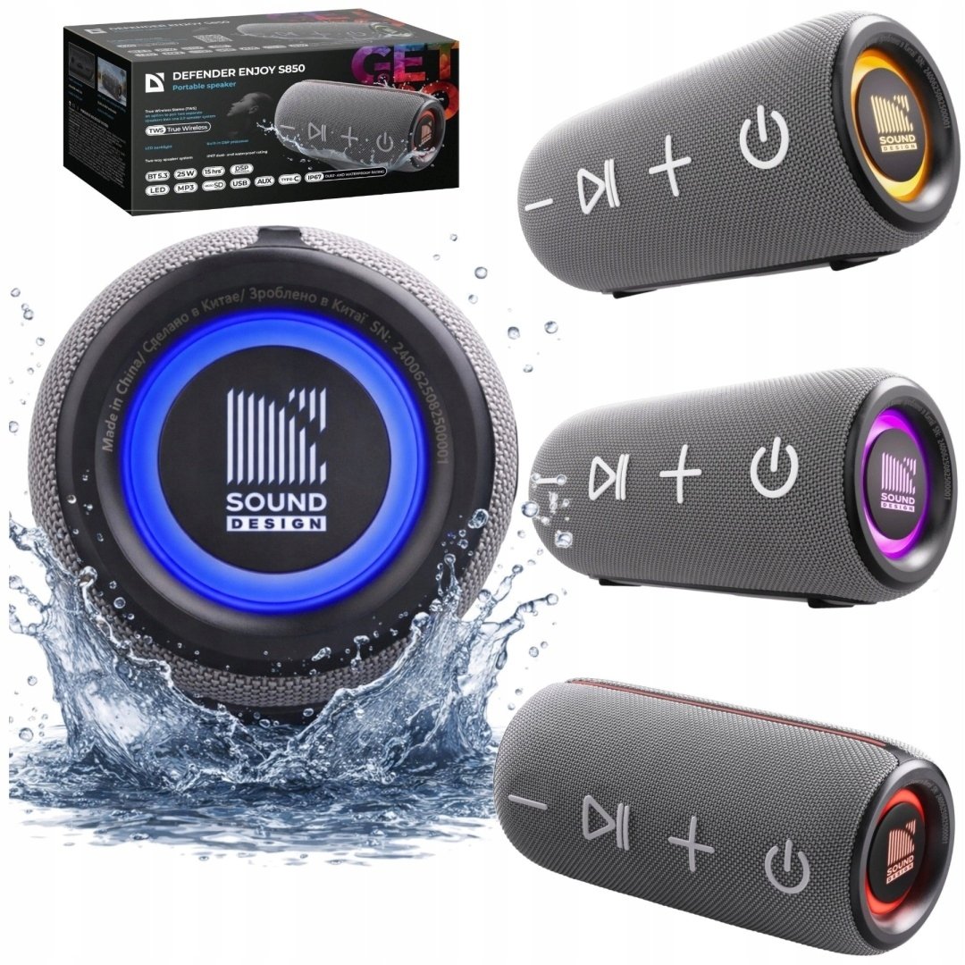 Defender Reproduktor Enjoy S850 Bluetooth reproduktor 25W MP3/LED/BT/AUX/USB/TWS/IP67/DSP