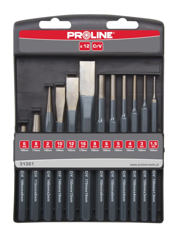 Pro-Line Sada 12 razníků, sekáčů a důlčíků (31361)