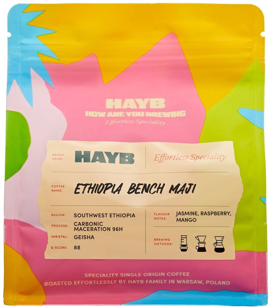 HAYB Kávová zrna Ethiopia Bench Maji 200 g
