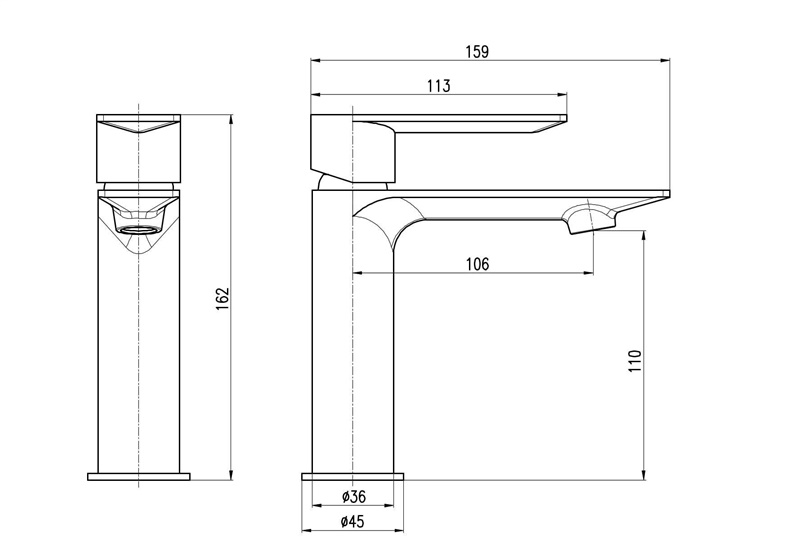DOMOLETTI Baterie umyvadlová Nil, chrom 16,2 cm