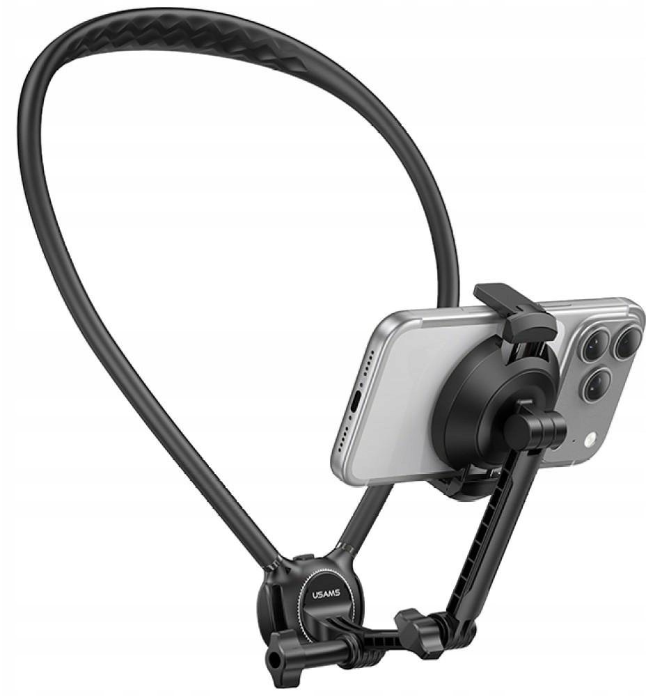 Usams Držák na krk pro telefon JoyGo JOY02 s magnetickým držákem, černý