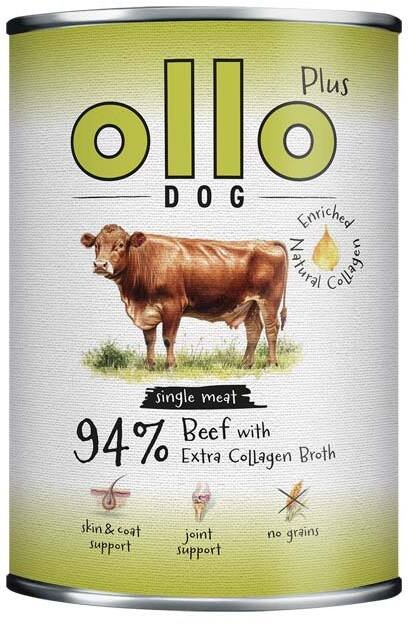 OLLO Plus Collagen Beef - vlhké krmivo pro psy - 400g