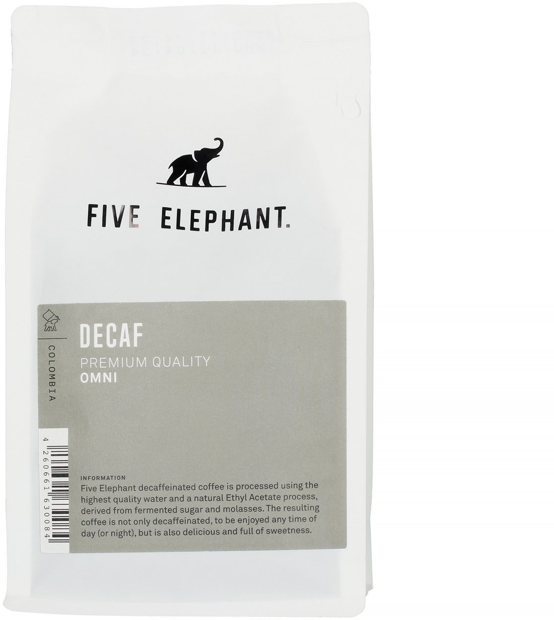 Five Elephant Coffee Bean Five Elephant - Bezkofeinová kávová zrna Colombia Decaf Omniroast 250 g