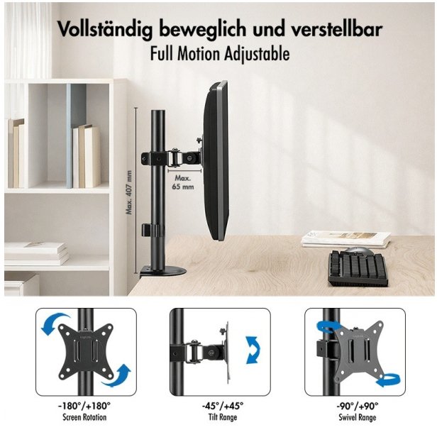 LogiLink Držák monitoru 17-32 , max. 9 kg, černý