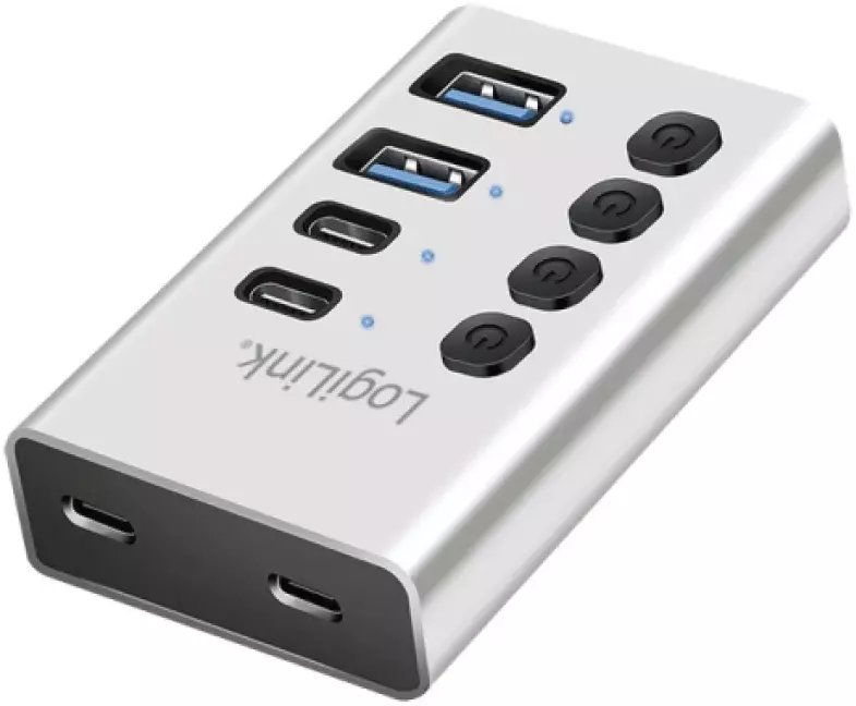 LogiLink 4x USB 3.2 Gen 1 Hub s vypínačem