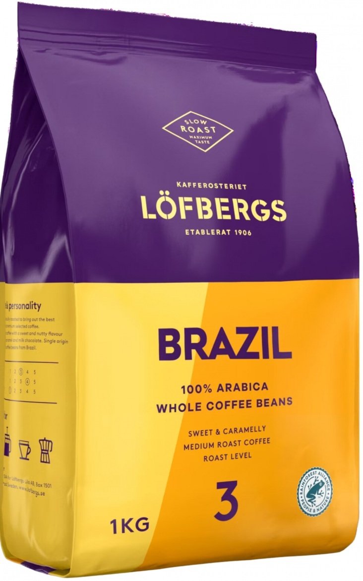 Lofbergs kávová zrna LOFBERGS BRAZIL ARABICA 100% kávová zrna 1kg