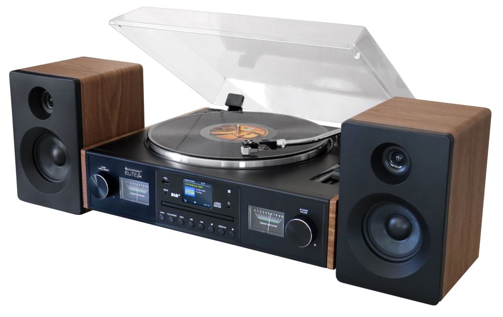 Soundmaster Elite line PL920/ Gramofon/ CD/ BT/ DAB+/ MP3/ 2x12,5W RMS/ černý