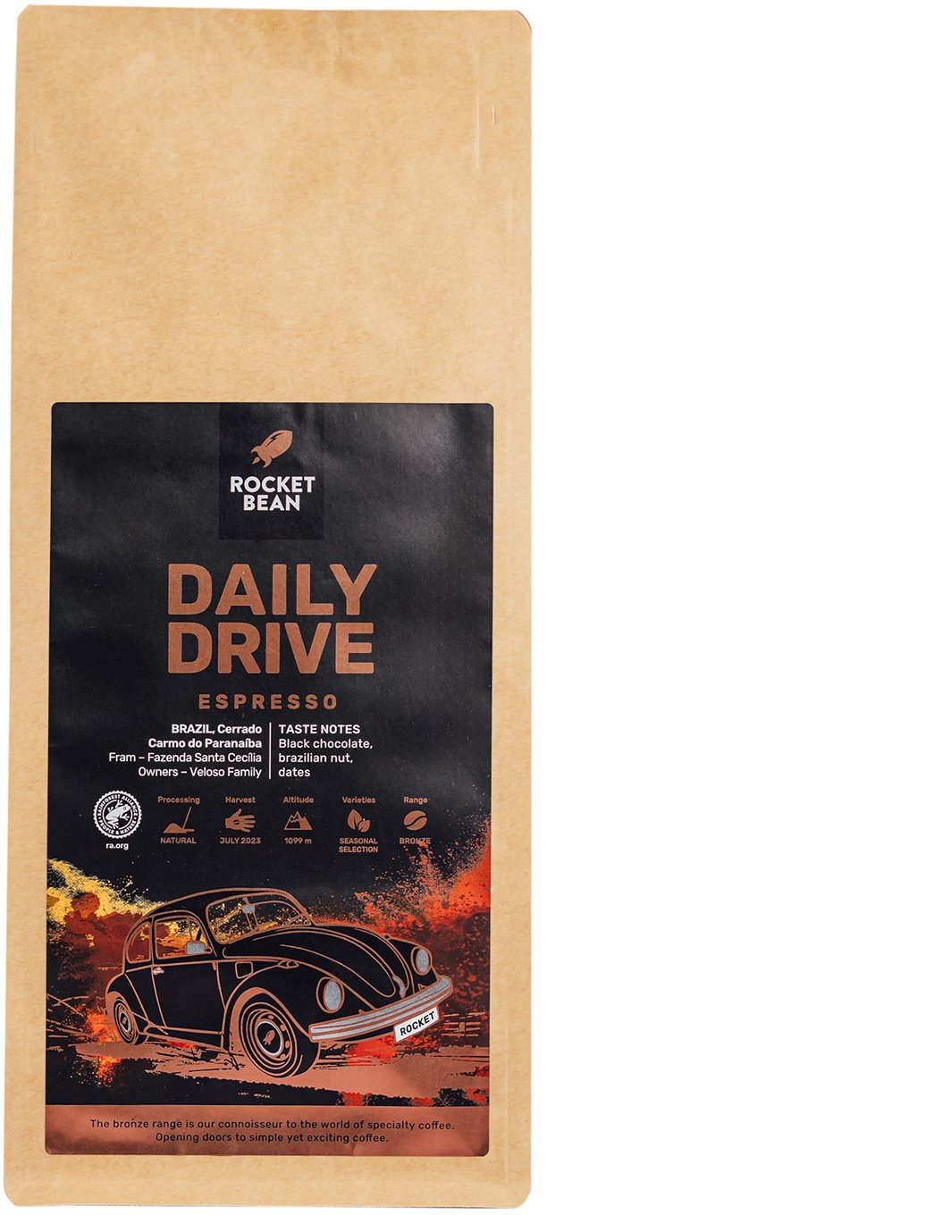 Hard Beans Coffee Tvrdá káva Rocket Bean DAILY DRIVE Brazil Espresso 500 g