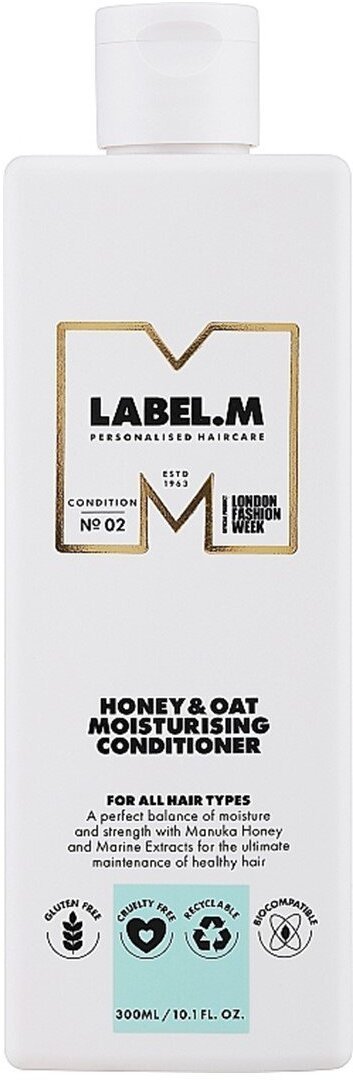 Label m Label.M, Med a oves, Kondicionér na vlasy, Hydratační, 300 ml Pro ženy
