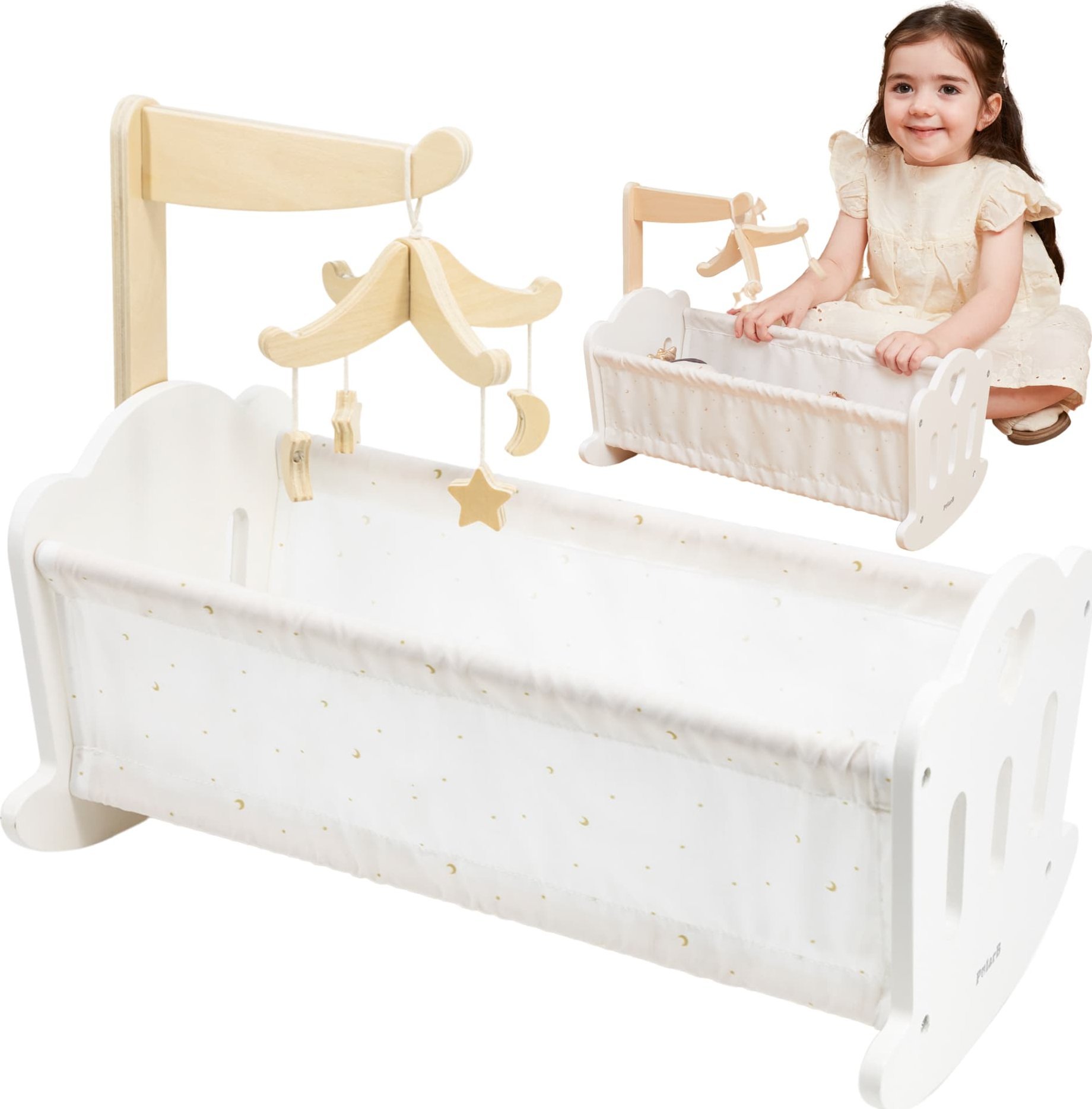 Dřevěná postýlka kolébka pro panenky Viga