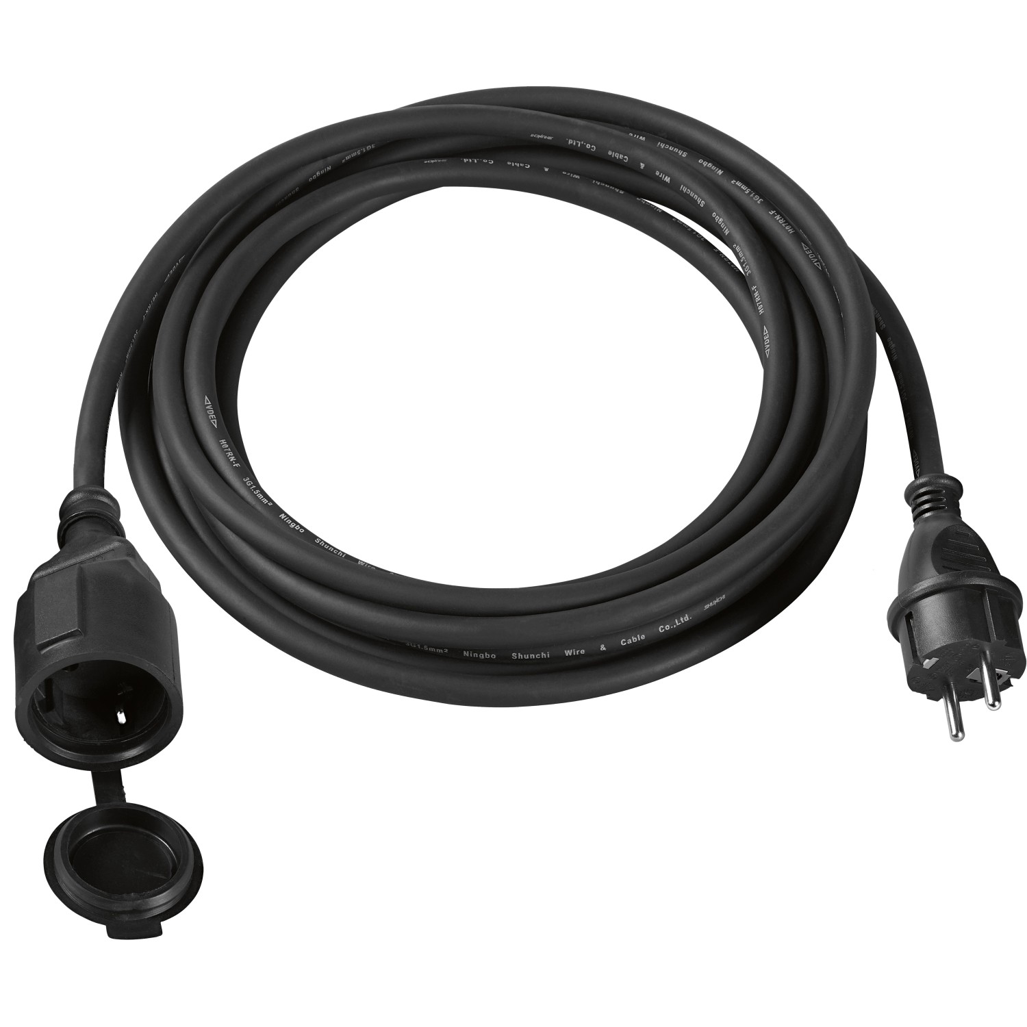 Prodlužovací kabel 5 m černý H07RN-F 3G1.5