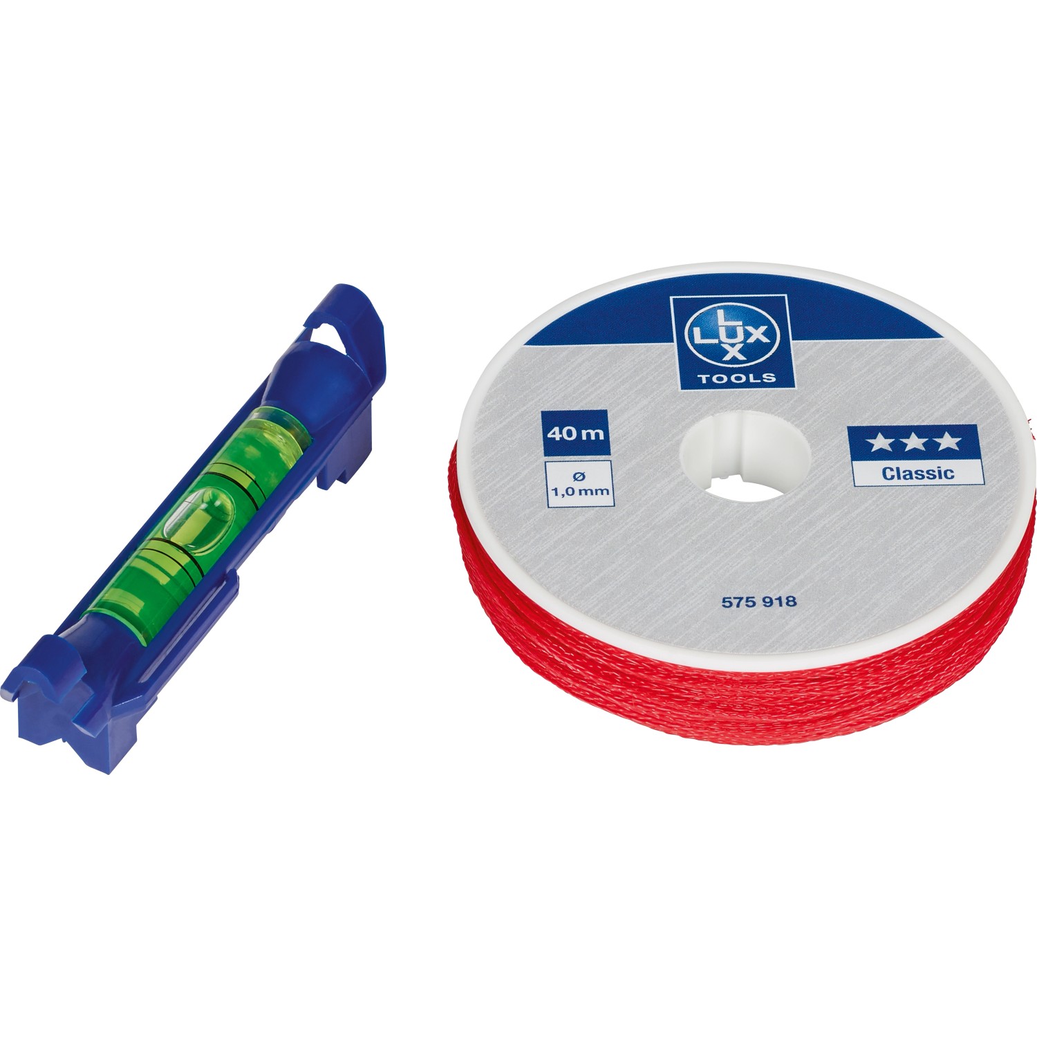 Vodováha LUX-TOOLS s měřicí šňůrou 40 m x O 1 mm