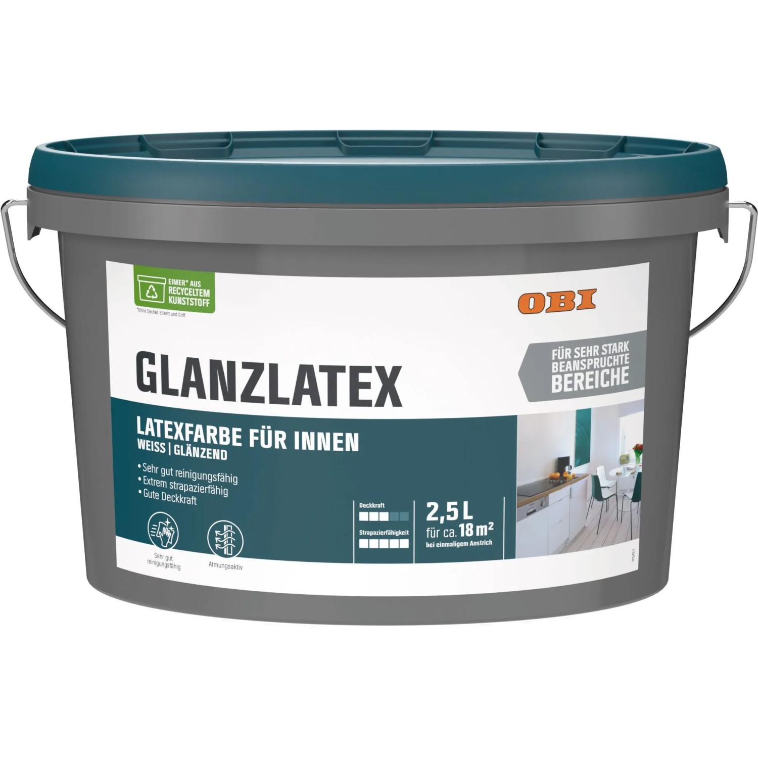 OBI Gloss Latex bílý lesklý 2,5 l