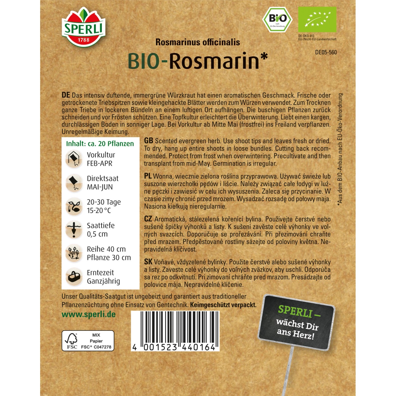 Sperli Bio rozmarýn