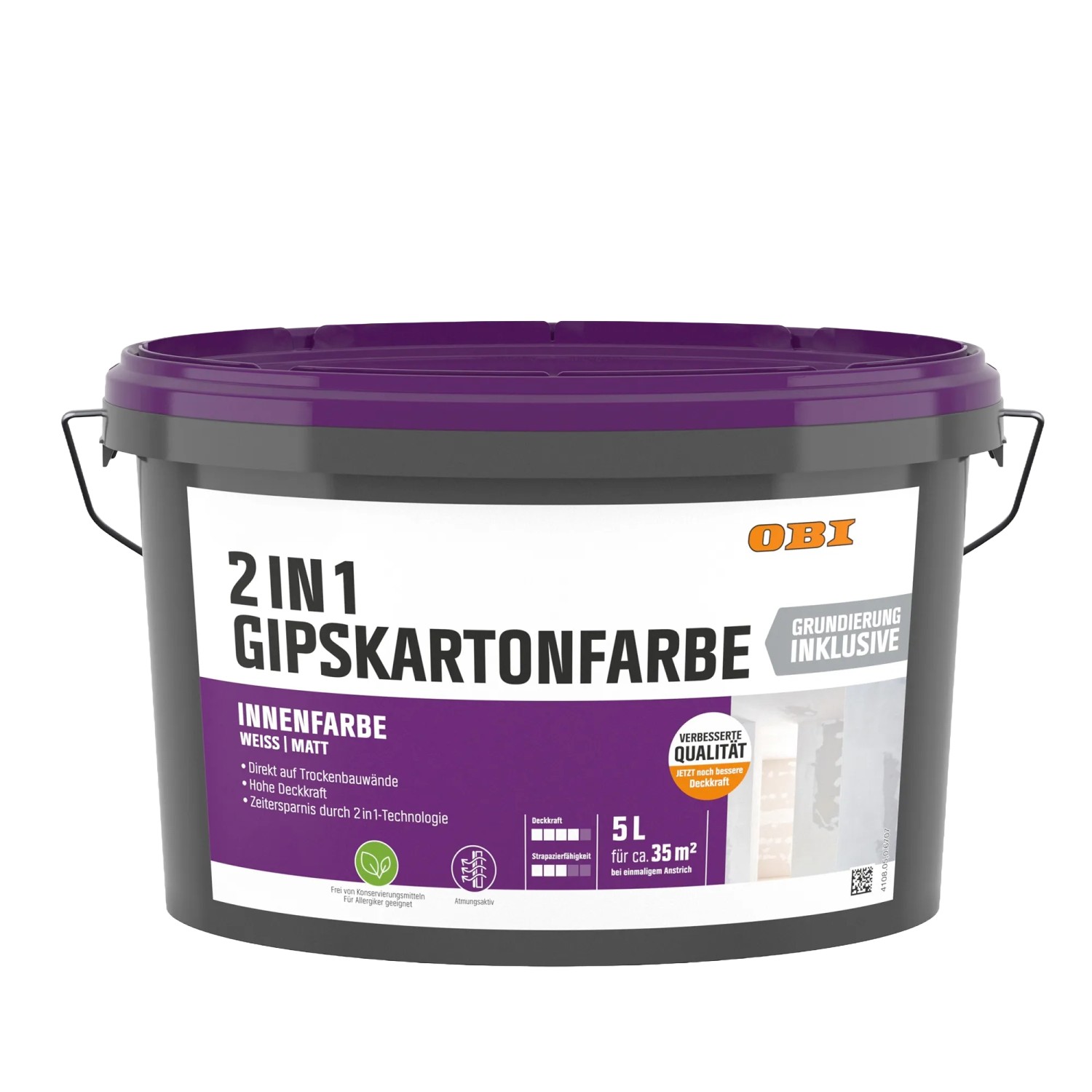 OBI Barva na sádrokarton 2v1 bílá matná 2,5 l