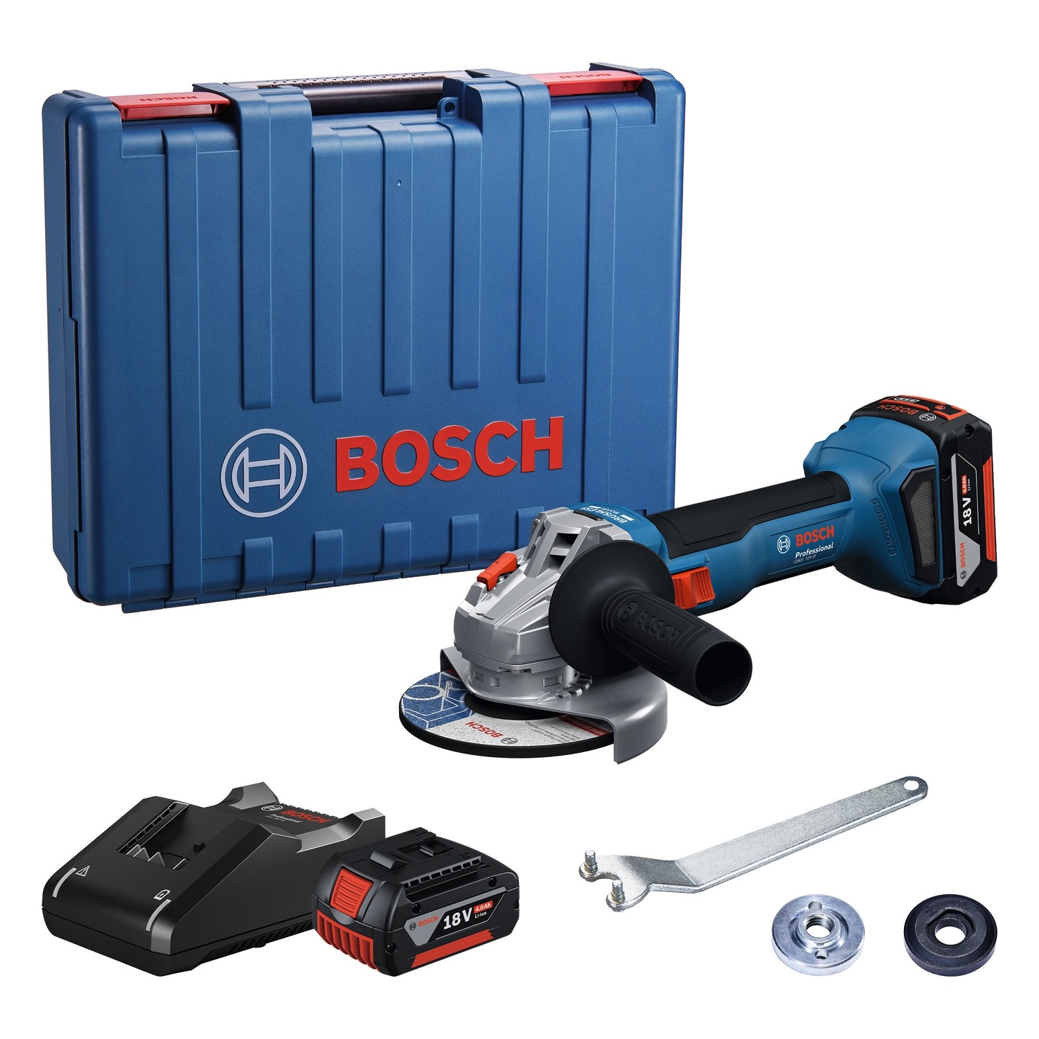 Akumulátorová úhlová bruska Bosch Professional GWS 18V-8 + GAL v L-Boxxu