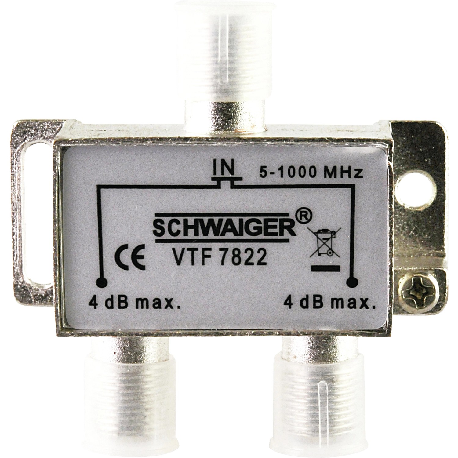 Schwaiger 2-cestný rozbočovač 4 dB