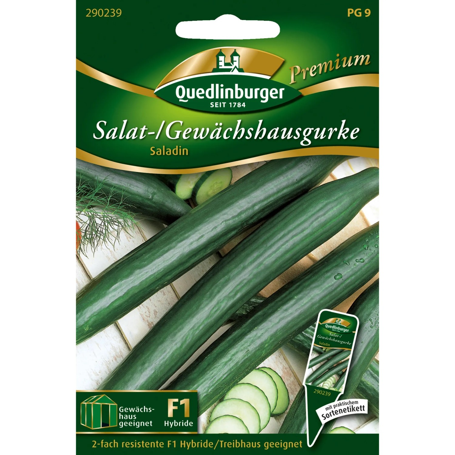 Quedlinburská skleníková okurka  Saladin  Volná semena