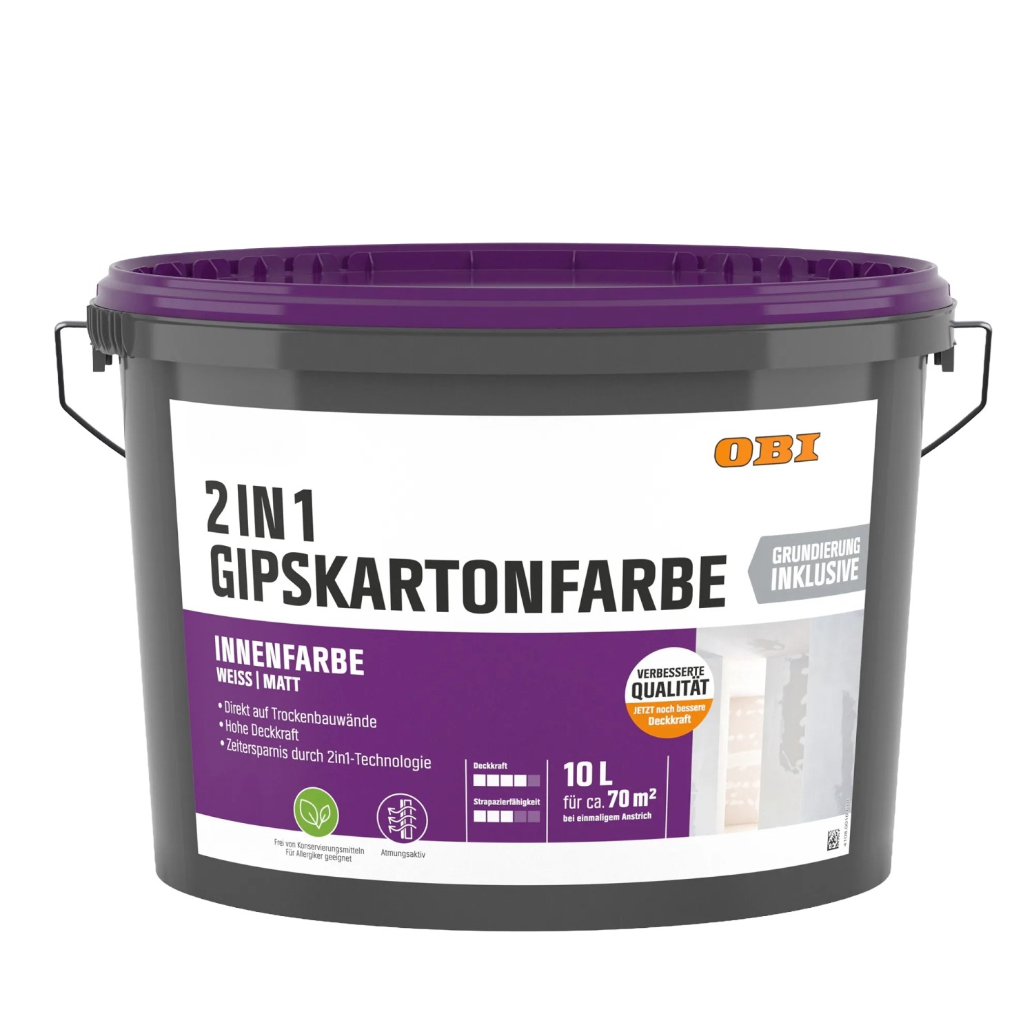 OBI Barva na sádrokarton 2v1 bílá matná 10 l