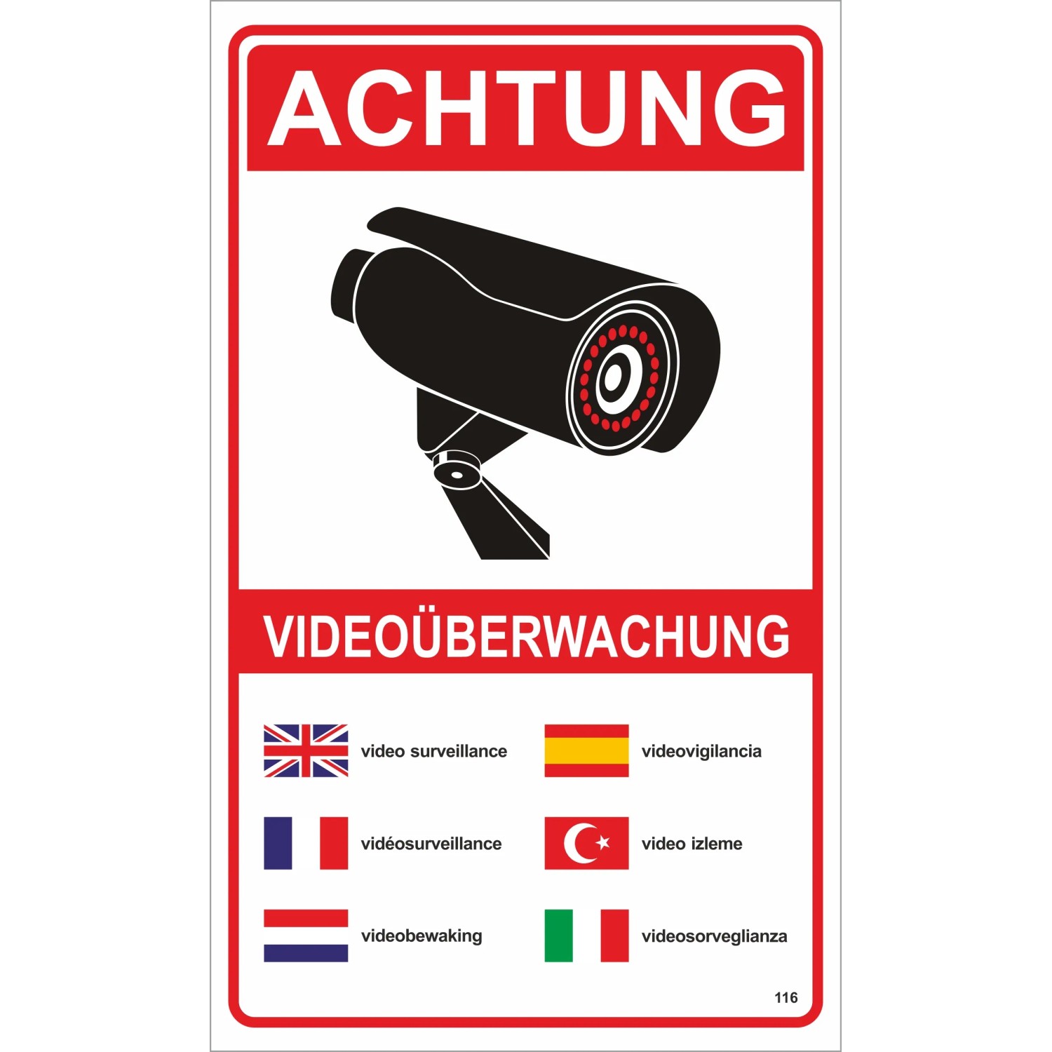 Sonstige Výstražná a informační cedule „Pozor, video dohled“ 25 cm x 15 cm PST