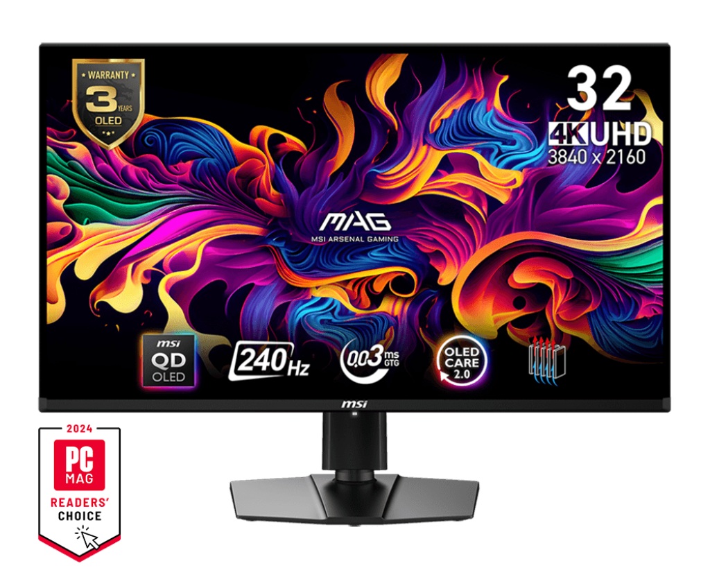 MSI MAG/321UPX/31,5 /QD-OLED/4K UHD/240Hz/0,03ms/Černá/3R