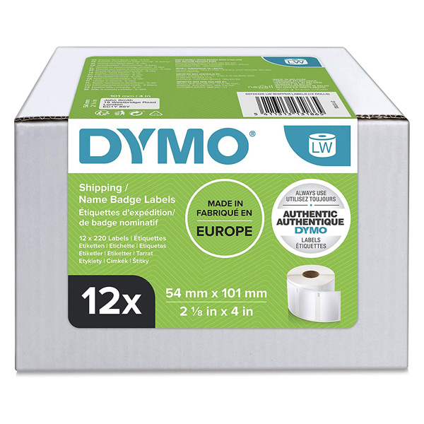 Dymo Shipping/Name Badge Labels 12 rolls, 220 labels/roll  13186