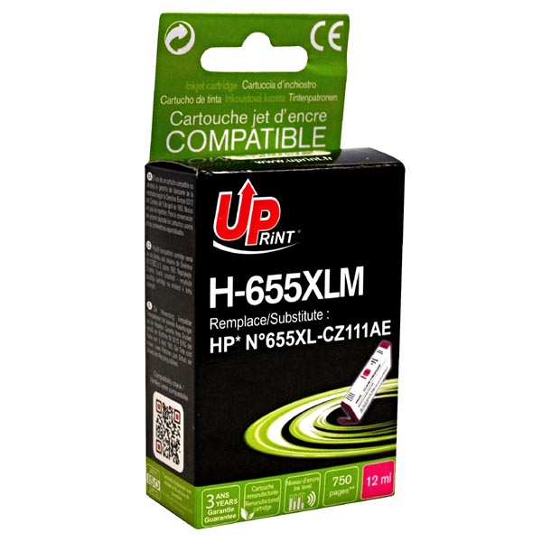 Inkoust UPrint H-655XLM / CZ111AE, č. 655 (purpurový)
