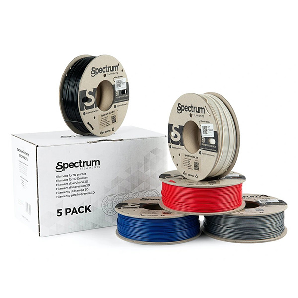 Spectrum  3D vlákno, ASA 275, 1,75 mm, 5x250 g, 80749, mix Polar White, Deep Black, Silver Star, Navy Blue, Bloody Red