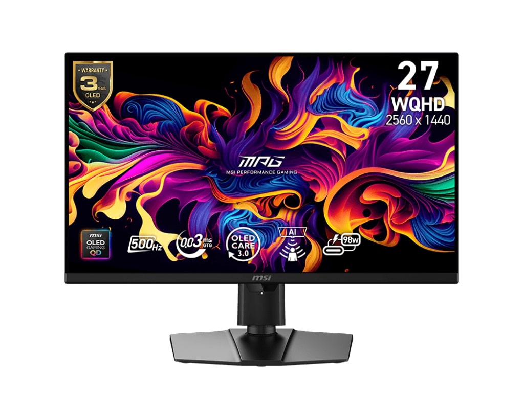 MSI MPG/271QR QD-OLED X50/26,5 /QD-OLED/QHD/500Hz/0,03ms/Černá/3R