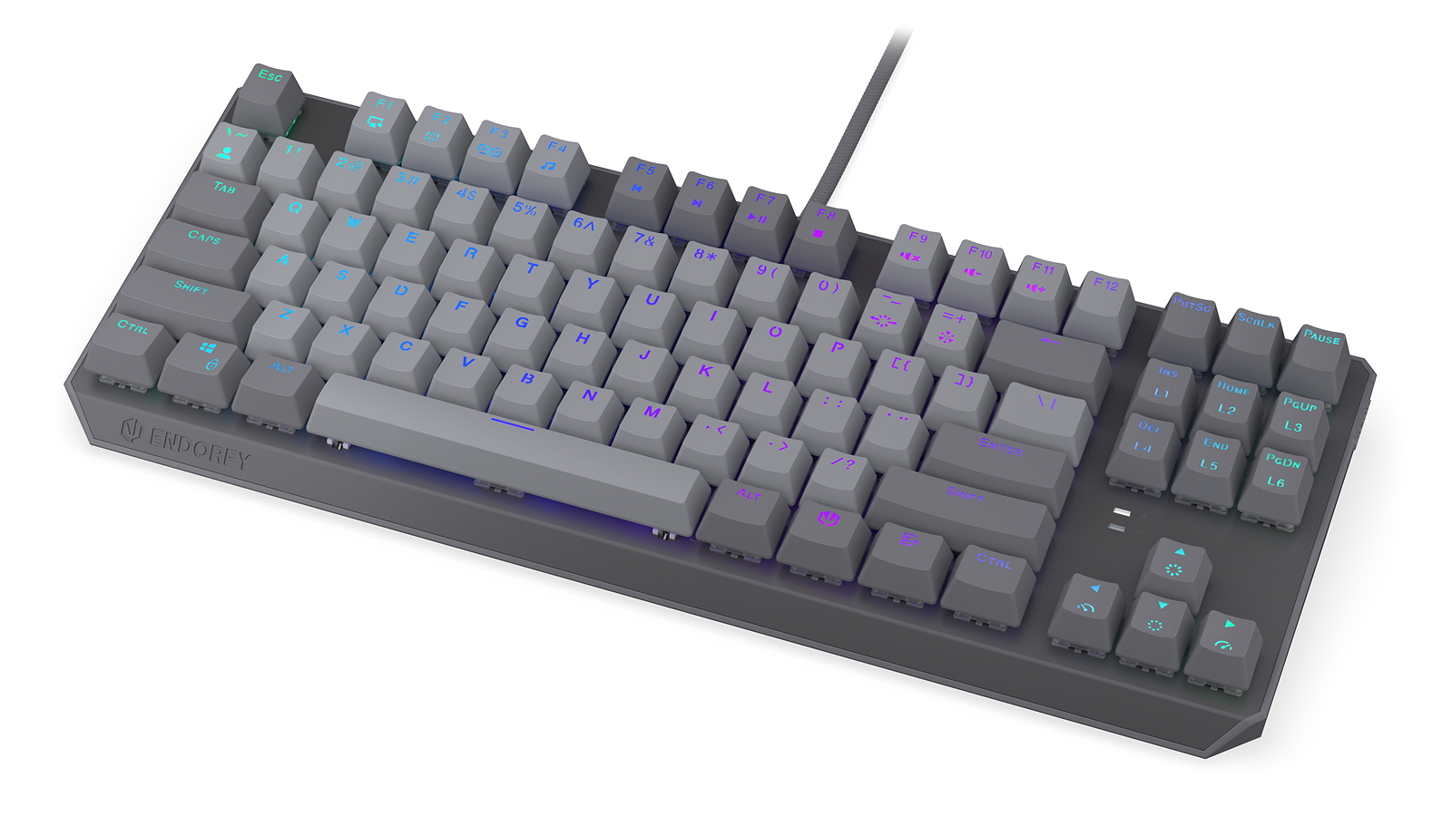 Endorfy mechanická klávesnice Thock V2 TKL / drátová / ARGB /  red sw. / USB / US layout