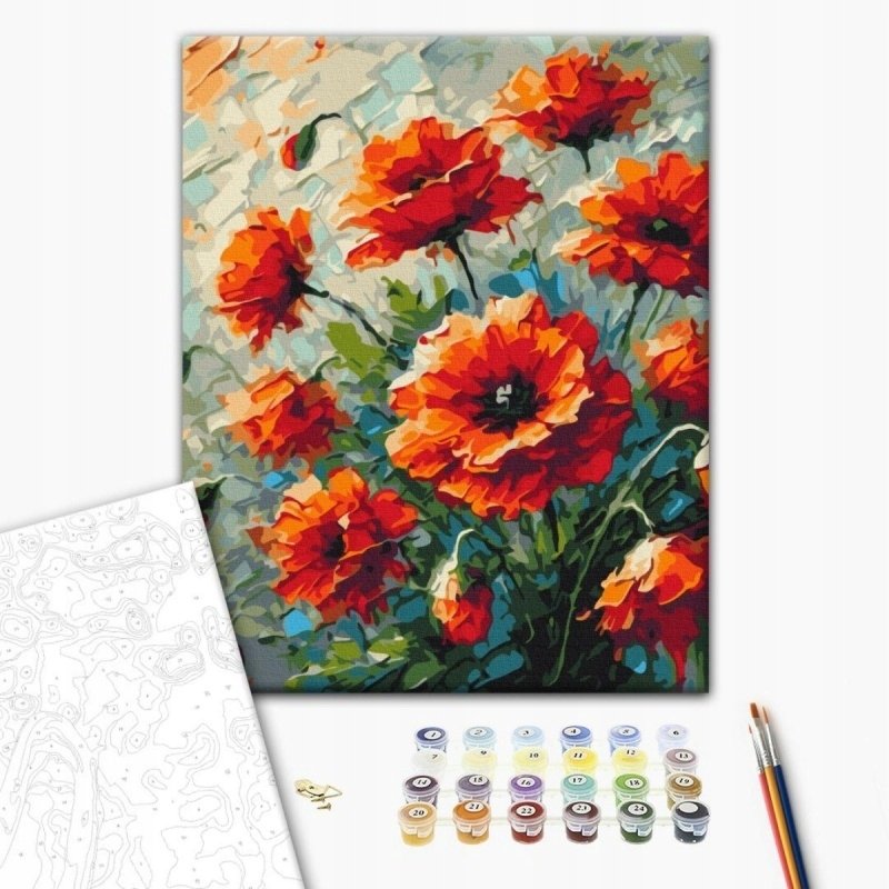 BRUSHME Malování podle čísel BRUSHME, 40x50 cm, vlčí máky, 1 ks, v krabičce