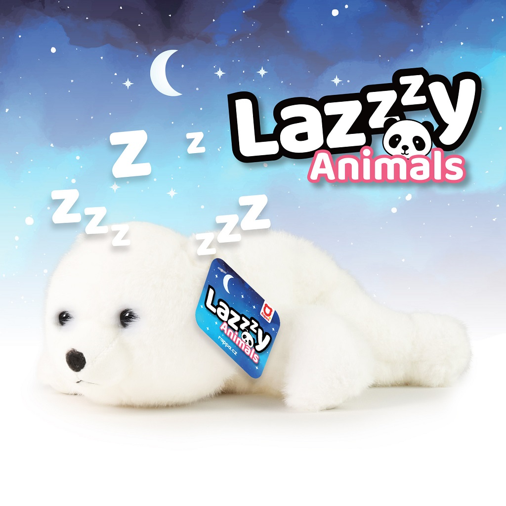 Rappa Plyšový medvěd bílý 29 cm Lazy Animals